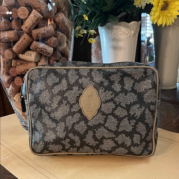 Yves Saint Laurent Handbags - Vintage  YSL Giraffe Design Cosmetic Bag/ Clutch